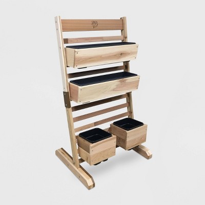 48" Rectangular Vertical Garden Planter Slate Cedar - GRO Products