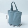 Unique Bargains Cotton Sturdy Reusable Mini Lunch Canvas Tote Bag with Handles 1 Pc - 2 of 4
