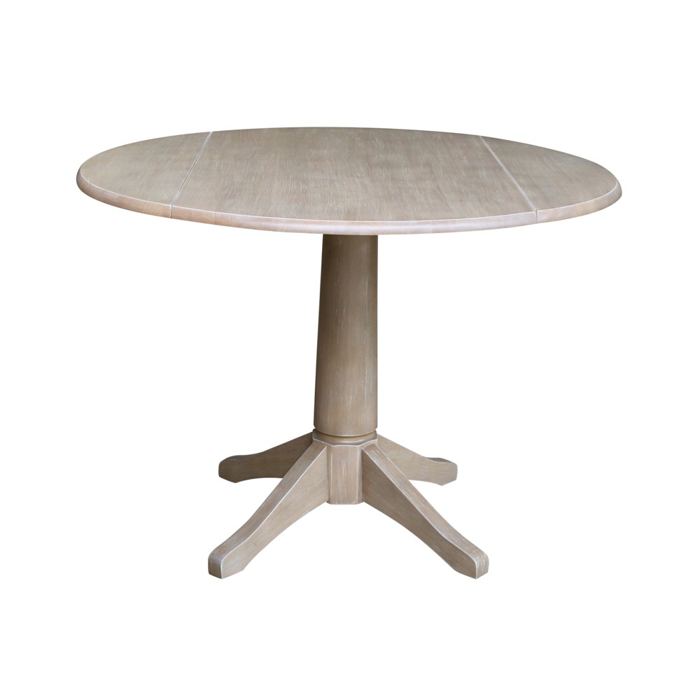 Photos - Dining Table 30.3" Alexandra Round Dual Drop Leaf Pedestal Extendable  Wash