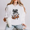 Coquette Pumpkin Cherries - Womens Lightweight Garment Dyed Sweatshirt - 2 of 2