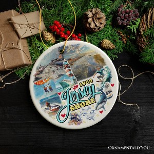 Vibrant Jersey Shore Ceramic Ornament, Tropical New Jersey Vacation in Atlantic Ocean Christmas Souvenir| OrnamentallyYou - 1 of 4