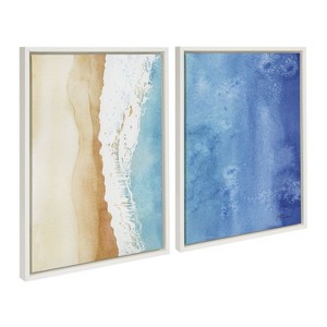 Kate and Laurel Sylvie Ocean Wake 1 and 2 Framed Canvas by Julie Maida, 2 Piece 18x24, White - 1 of 4