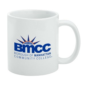 Borough of Manhattan Community College Secondary Logo Ceramic Coffee Mug Novelty Gift Mugs for Coffee Tea and Hot Drinks 11oz White - 1 of 4