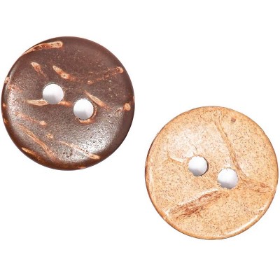 Juvale 500 Piece Brown Coconut Shell Buttons with 2 Holes for DIY Crafts