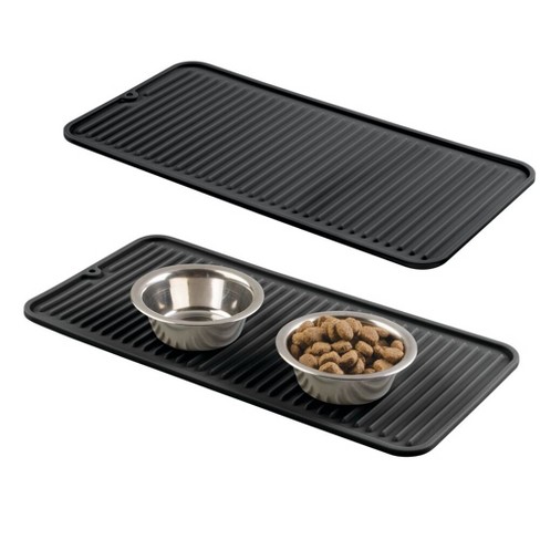 mDesign Silicone Pet Food/Water Bowl Feeding Mat for Dogs