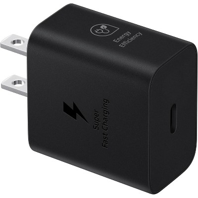 Samsung 25W Wall Charger Power Adapter, Cable Included, Fast Charging, Compact Design, Energy Efficient, Compatible with USB Type C Devices, Black