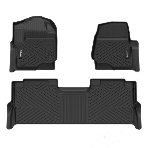 TruAIR Custom Fit TPE All-Weather Floor Mats for 2017-2024 Ford F-250/F-350 SuperCrew Cab ( Black) - 1 of 4