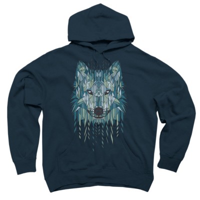 Adult Design By Humans Geometric Wolf By jun087 Pullover Hoodie