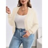 Coolmee Women's Plus Size Cropped Cardigan Sweaters Long Sleeve Open Front Bolero Knit Shrugs for Dresses - 2 of 4