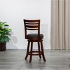 24" Counter Height X-Back Swivel Stool with Padded Seat and Weathered Finish, Solid Hardwood Frame for Kitchen or Bar - 4 of 4