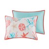 Sapphtopaz Bedding Quilt Set Comforter Set Coastal Style Shell Coral Print Reversible Quilt Set with Throw Pillows - 3 of 4