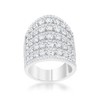 Slickblue Women’s 2.54 Ct. Clear Cubic Zirconia Cocktail Ring, Wide-Band, Glamorous Statement Jewelry, Size 5-10 - 2 of 4