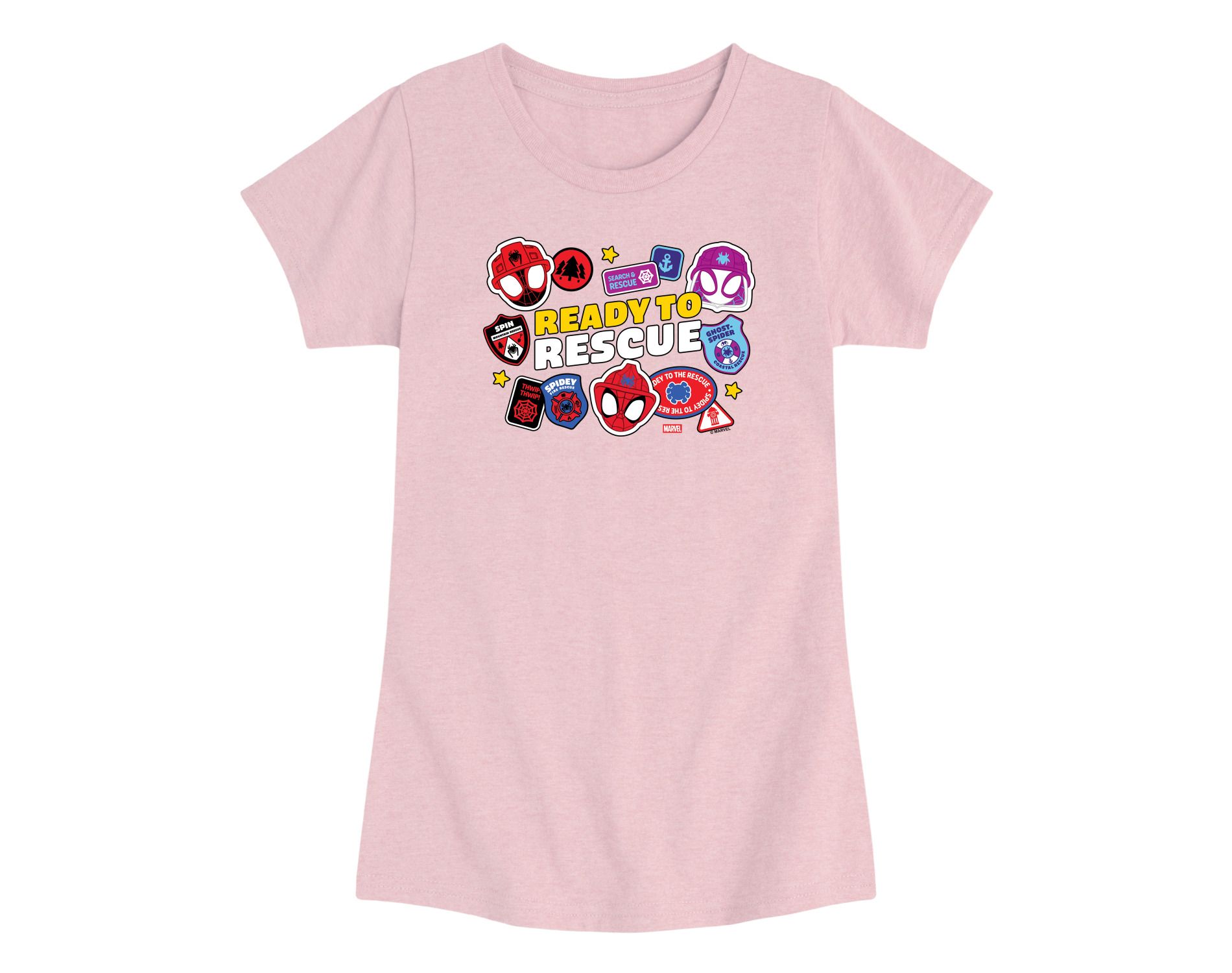 Girls' Spidey & His Amazing Friends Ready To Rescue Short Sleeve Graphic T-Shirt - Heather Pink - 3T