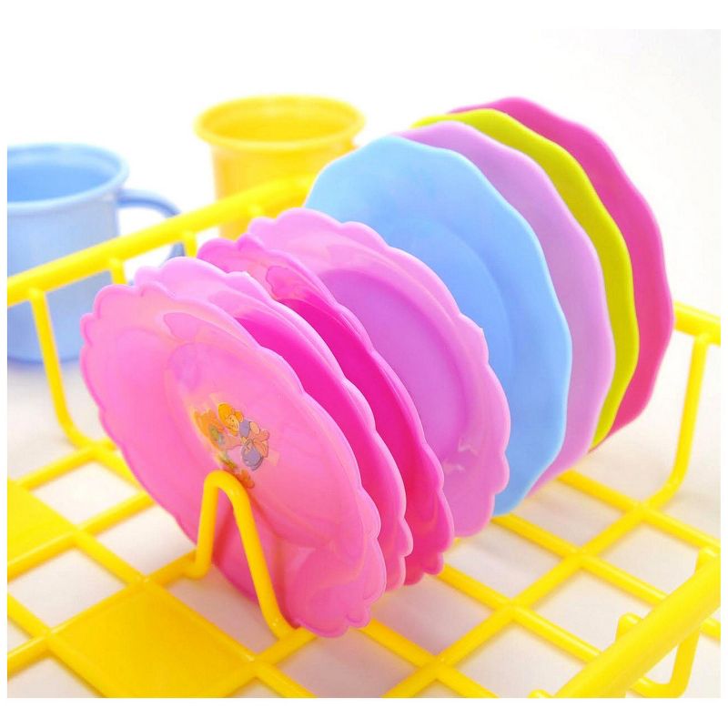 Insten 28 Piece Play Dishes for Kids Kitchen Wash and Dry Tea Playset, 4 of 9