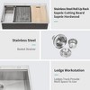 33 Drop In Kitchen Sink - 33X22 Stainless Steel Drop In Sink Ledge Workstation Topmount Kitchen Sink Single Bowl, 16 Gauge - 4 of 4