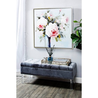 Elegant Silver Rectangular Glass Serving Tray