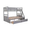 NicBex Twin Over Full Bunk Bed with Ladder and 2 Drawers,Loft Bed with Safety Guardrail for Bedroom,Espresso/Gray/White - 2 of 4