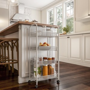 Hastings Home Tiered Rolling Storage Cart - Mobile Space Saving Organizer for Kitchen, Office, Garage, and Bathroom - 1 of 4