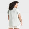 Women's Short Sleeve Henley Neck Blouse - Ava & Viv™ - 2 of 3