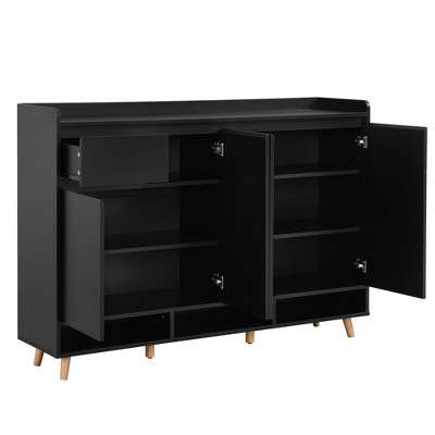 NicBex 55.1 Inch Modern 4-Door Storage Cabinet with Adjustable Shelves and Drawer for Hallway,Entryway and Lining Room