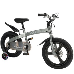 Topteng 16" Kid's Bike Children Bicycle with Auxiliary Wheels - Black/Red - 1 of 4