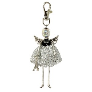 Wrapables Hanging Fashionista Doll Keychain, Crystal Rhinestone Keyring Bag Charm - 1 of 4