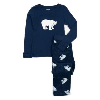 Leveret Kids Cotton Top and Fleece Pants Christmas Pajamas Polar Bear 14 Year
