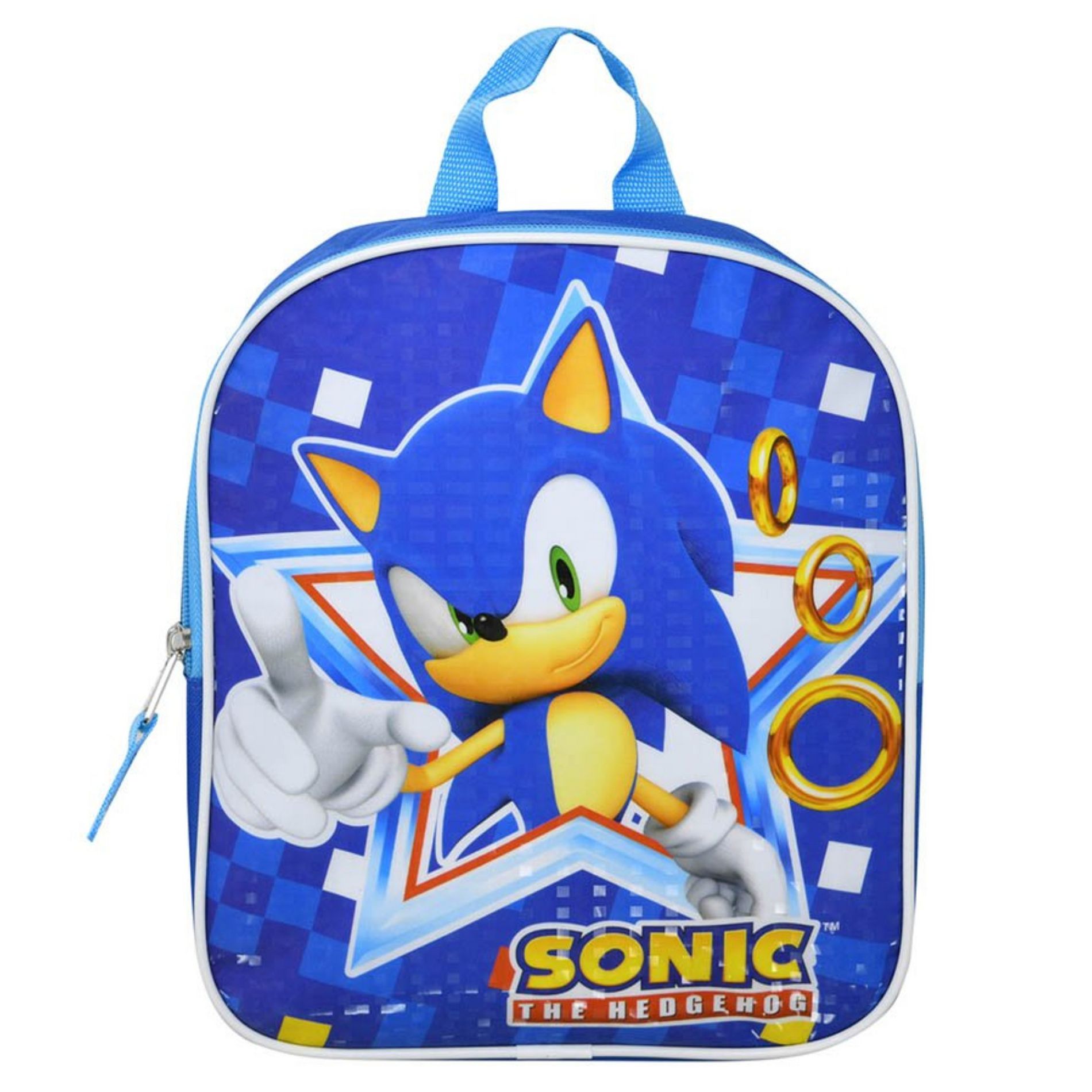 Sonic the Hedgehog 11inch Mini Blue Backpack for Boys, Lightweight Toddler Backpack for School
