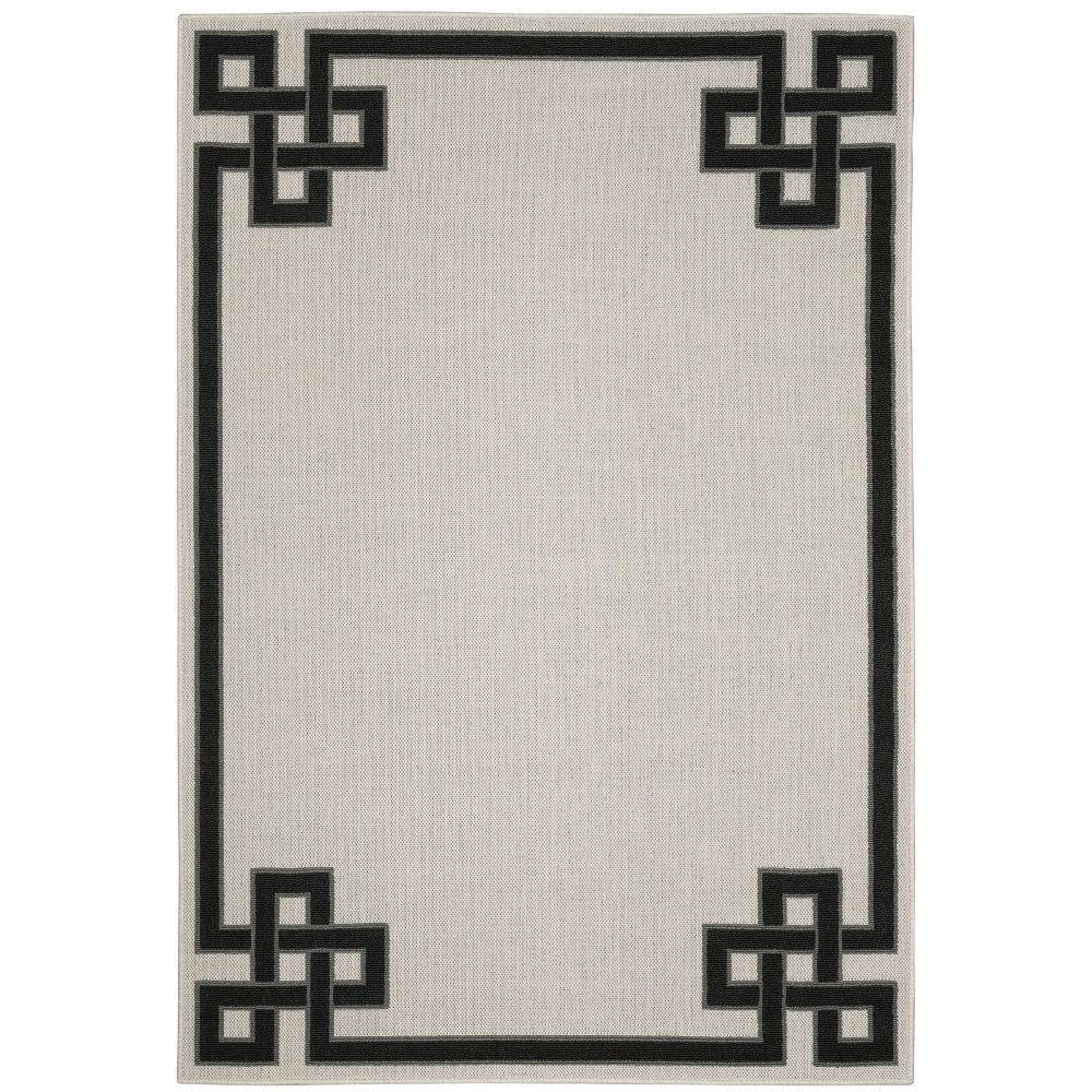 Photos - Area Rug 7'10"x10' Trinity Corner Detail Border Patio  Beige/Black - Captiv