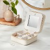 Small Travel Accessory Organizer Off-White - Brightroom™: Jewelry Storage with Inside Mirror, Faux Leather, Adult Use - 2 of 4