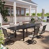 Mondawe 7-Piece Outdoor Patio Dining Set,With 1 Piece Extendable Rectangle Table and 6 Piece 360 Degree Swivel Chair - 3 of 4