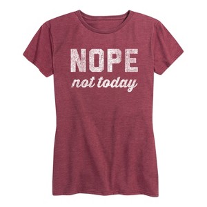 Women's - Instant Message - Distressed Nope Not Today Short Sleeve Graphic T-Shirt - 1 of 4