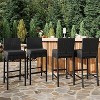 Wicker Woven Outdoor Bar Stools Set of 2, Rattan Patio Stools & Patio Bar Chairs Armless, Outdoor Bar Height Chair w/Soft Seat Cushion - 4 of 4