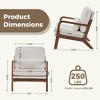 TUYOHW Mid Century Modern Accent Chair  with Arms & Lumbar Cushion,Lounge Chair with Rubberwood Frame & High-Resilience Foam for Living Room - 3 of 4