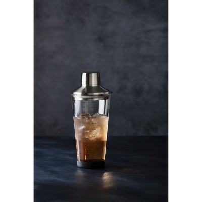 Houdini 18oz Clear Glass Cocktail Shaker with Stainless Steel Lid