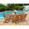 HomeStock 9-Piece Round Natural Oak Finish Solid Wood Top Dining Table with 8-Chairs with Slat Back - 2 of 4