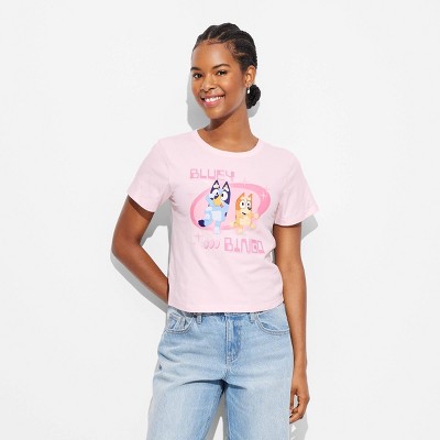 Women's Bluey and Bingo Short Sleeve Graphic Baby T-Shirt - Pink