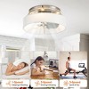Parrot Uncle 12.6" Nickel LED Fandelier Caged Flush Mount Ceiling Fan - 4 of 4