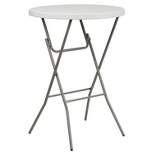 Flash Furniture 2.63-Foot Round Granite White Plastic Bar Height Folding Table