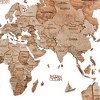 HomeRoots 35" X 59" Wood Brown Wood World Map Hanging Dimensional Sculpture - 3 of 4