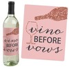 Big Dot of Happiness Bride Squad - Rose Gold Bridal Shower or Bachelorette Party Decorations for Women - Wine Bottle Label Stickers - Set of 4 - 2 of 4