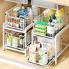 Under Sink Organizers and Storage, 2 Tier Sliding Basket Drawer Organizer, Pull Out Under Sink Cabinets Organizer, Metal Sliding Drawer  Closet Rack - 3 of 4