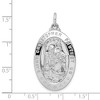 Black Bow Jewelry Sterling Silver Rhodium-Plated Oval St Christopher Medal Pendant - 4 of 4