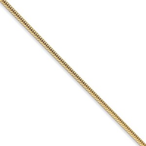 Black Bow Jewelry 1.6mm, 14k Yellow Gold, Round Solid Snake Chain Necklace - 1 of 4