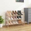 Simple Trending 3-Tier Stackable Shoe Rack Golden Yellow - 2 of 4