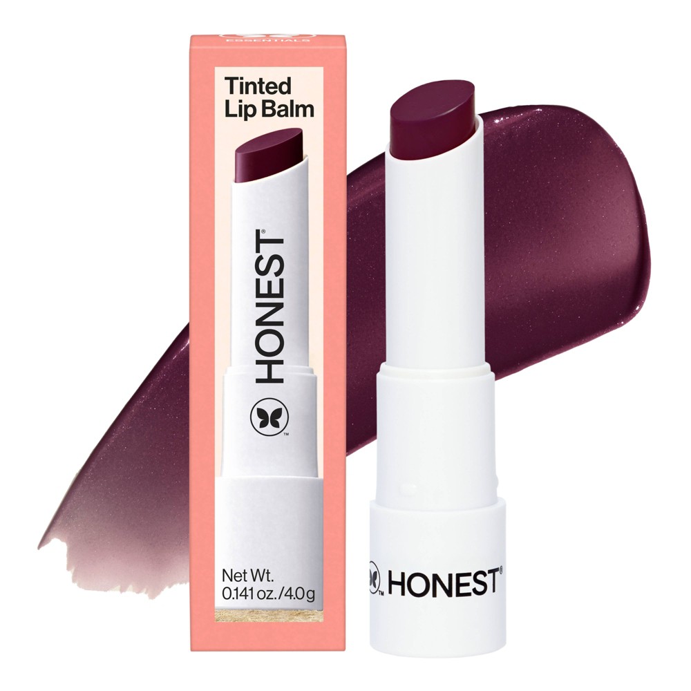 Honest Beauty Tinted Lip Balm with Avocado Oil - Plum Drop - 0.141oz: Vegan, Phthalate-Free, Moisturizing Balm