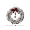 Storied Home Handmade Cotton Blend Yarn Wreath with Red Bow, Red and Green Ribbons and Metal Bells, ivory - 2 of 2