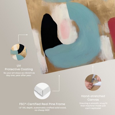Gold and Multicolor Abstract Canvas Wall Art, 24" x 16"