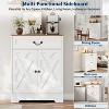 Farmhouse Buffet Cabinet with Storage, White Sideboard with 4 Doors & 2 Drawers, Adjustable Shelves Coffee Bar Cabinet, Multi-Functional Storage - 3 of 4