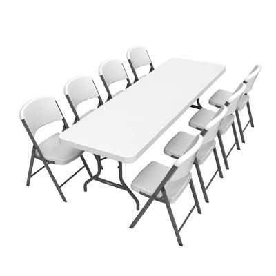 folding table with stools